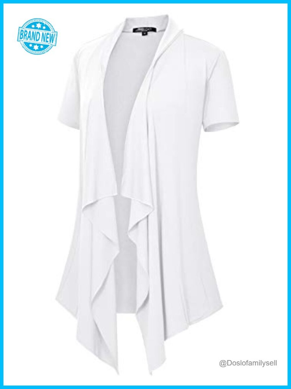Short Sleeve Draped Open Front Lightweight Cardigan
